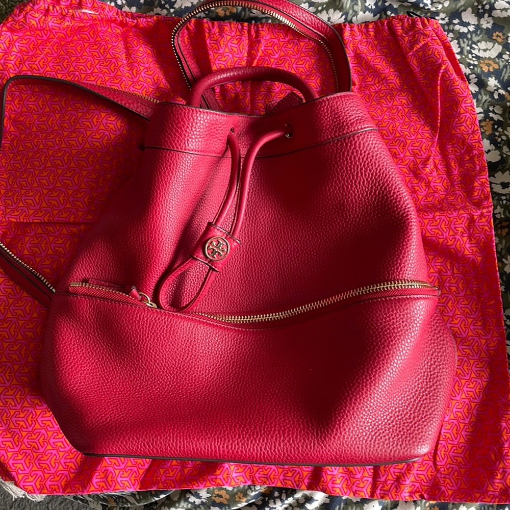 Tory Burch Robinson convertible pebbled leather backpack